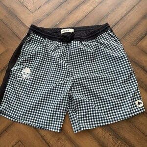 Sport of Kings Shorts Mens Large Checkered Swim Trunks Hybrid Elastic Waist